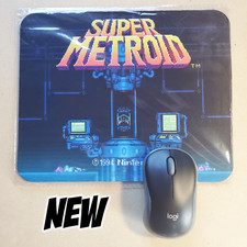 Super Metroid title screen mousepad 8x10 inches retro gaming SNES Samus Aran picture