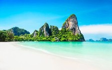 Landscape tropical beach outdoors sea water rocks Custom Gaming Mat Desk picture