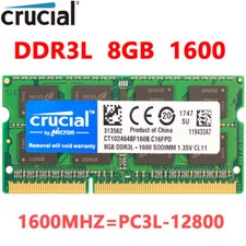 CRUCIAL DDR3L 8GB 1X8GB 1600 MHz PC3L-12800 DDR3L Laptop SODIMM Memory RAM 1.35V picture