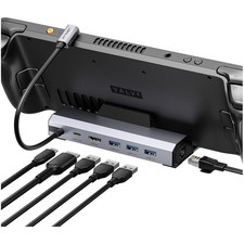 Compact 6-in-1 Docking Station: 4K HDMI, 100W Charging & USB Ports for Gamers picture