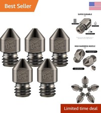 5 Pack of 0.4mm Hardened Steel MK8 Nozzles – Compatible with Major 3D Printers picture