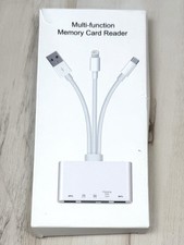 5-in-1 Multi-Function MEMORY CARD READER USB Adapter & SD Reader White NOB NEW picture