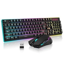 RedThunder K10 Wireless Gaming Keyboard, Mouse Combo, LED Backlit Rechargeable picture