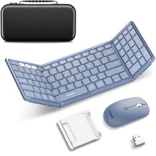 Foldable Keyboard and Mouse, Folding Bluetooth Keyboard Combo, 2.4G + BT5.0 x... picture