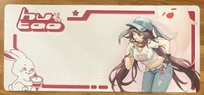 Anime Girl Bunny Computer Desk Mat Mouse Pad, White Red Multicolor 35x15.5 picture