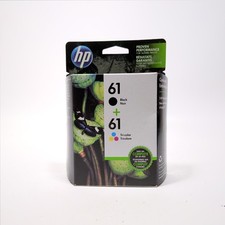 Genuine 2-pack HP 61 Black & Tri-color Ink Cartridges CR259FN Exp 08/2017 picture