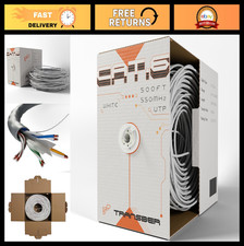 500ft CAT6 Ethernet Cable 10Gbps 550MHz Solid UTP 23AWG Bulk Network Wire PoE++ picture
