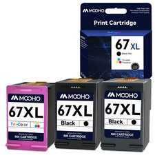 1-3PK 67-XL 67XL Black & Color 67XL Ink for HP Deskjet 4155e Plus 4122 4132 4155 picture