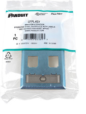 Panduit CFPL4SY 4-Port Mini-Com Faceplate, Labeled Series, Stainless Steel ~STSI picture