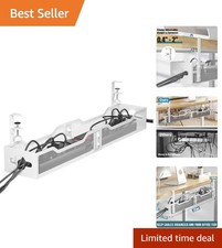 Versatile 25'' Under Desk Cable Tray - Optimal Organizer with Rubber Pads picture
