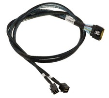 KALEA-INFORMATIQUE PCIe 4.0 Slim SAS SFF-8654 8i Cable to 2x SFF-8643 80cm picture