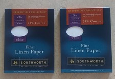 2 Packs Southworth Fine Linen Paper 25% Cotton  24lb 8.5