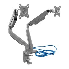 Mount-It Dual Monitor Desk Mount with USB 3.0 Ports, Full Motion  Installation picture