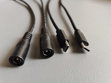 2 pcs DC Power Jack 5.5x2.1mm Female to Type C Male Plug Cable 22AWG 20cm picture
