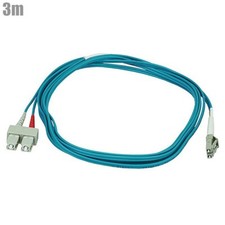 3m 10ft LC/SC 50/125 10Gb Duplex MultiMode Optic Fiber Optics Optical Cable Aqua picture