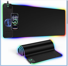 ExtraLife RGB Qi Wireless Charging Desk Mat Mouse Pad 31.5 x 11.8 in picture