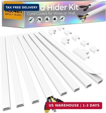 113.4in Cord Hider Kit, Cord Covers for 2-4 Wires on Wall, Self-Adhesive Cable H picture