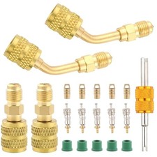 R410a Adapter for Mini Split System,5/16 Female 1/4 Male Flare Charging Vacuum picture