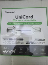 GlocalMe UniCord 65w USB-C   USB-C Cable 4G WiFi Sim Free- Fast Charge Brand New picture
