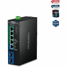 TRENDnet 7-Port Industrial Gigabit L2 Managed PoE+ DINRail Switch 24 57V picture