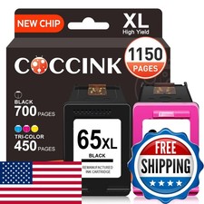 COCCINK 65XL Ink Cartridges Black/Color Combo Pack for HP DeskJet 3755 3700 picture