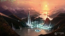 Landscape futuristic city science fiction art Custom Gaming Mat Desk picture