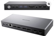 PULWTOP 17-in-1 Dual Display USB-C Docking Station with 120W Power Adapter picture