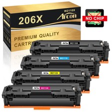 4PCS 206X W2110X Toner No Chip For HP LaserJet MFP M282nw M283fdw M283cdw picture