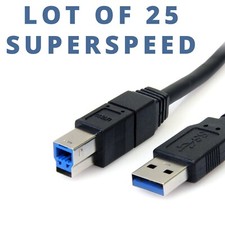 PACK of 25 6FT BEST QUALITY ORIGINAL CABLES USB 3.0 A to B HIGH SPEED picture
