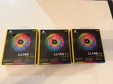 3x Corsair LL140 RGB 140mm PWM Fans New Sealed + Lighting Node PRO & RGB Hub picture