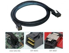 Mini SAS HD SFF-8643 to SFF-8087 Hard Drive Forward Breakout Cable RAID 1-Meter picture