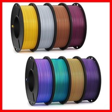 8 Pack Silk PLA Filament Bundle 1.75mm - Vibrant Multi-Color for 3D Printing picture