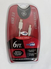 GE USB 2.0 Device Cable H097891 6-Ft A Plug to B Plug Brand New picture