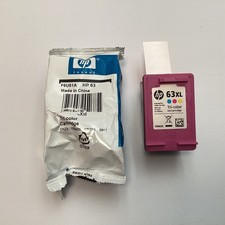 Lot of 2 HP 63 & 63XL Tri-Color Ink Cartridges F6U61A F6U63A - OEM - 2019 & 2022 picture