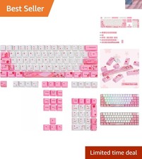 104 Pink Keycap Set - Cute Japanese Dye-Sub OEM Profile for Mechanical Keyboards picture