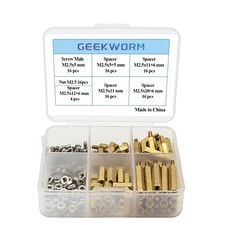 100 PCS M2.5 Hex Brass Spacer Standoffs Nuts Screws For Raspberry Pi 5/4B/3 picture