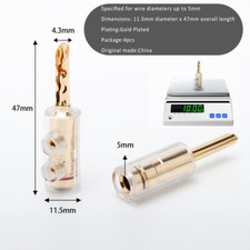 4pcs Gold Plated Banana Connector Audio Speaker Plug for Max.5mm Speaker Cable picture