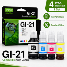 GREENCYCLE 4-Pack GI21 Replacement Ink Bottles for Canon MegaTank G3270 G3260 picture