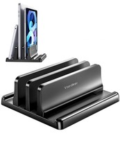 Vaydeer Vertical Laptop Stand for Desk,Dual Slots Plastic Laptop Holder with ... picture