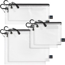 Clear Mesh Zipper Pouches, 6 Pack, 3 Sizes - Organizer & Gear Bags For Tools picture