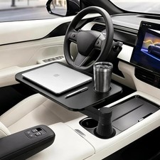 360° Rotating Car Desk Tray for Laptop and Food, Premium Leather Car Table with picture