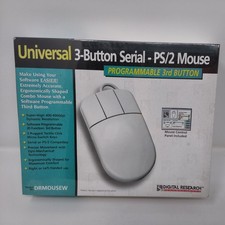 Digital Research Internet Mouse 3-Button Serial and PS/2 Windows Vtg NEW Sealed picture
