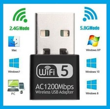 USB 3.0 1200Mbps Long Range AC1200 Dual Band 5GHz Wireless WiFi Adapter Antennas picture