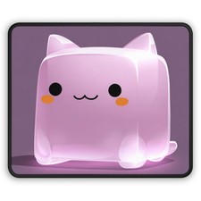 Kawaii Pink Slime Cat Gaming Mouse Pad | Cute Cube Cat Mousepad picture