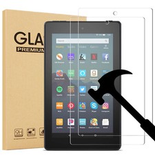 2 PACK Anti Scratch 9H Tempered Glass Screen Protector For Amazon Kindle Fire 7