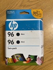 BRAND NEW TWIN PACK HP 96 BLACK INK CARTRIDGES GENUINE OEM SEALED BOX 02/2011 picture