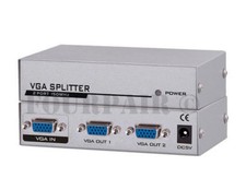 1x2 2 Port VGA XGA SVGA HD15 Video Splitter PC Laptop to TV LCD Monitor Display picture