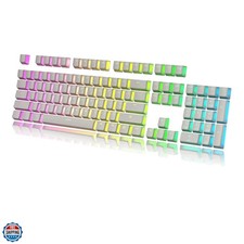 112 Double Shot PBT Shine Through Pudding Keycaps Ansi/ - OEM Profile for MX ... picture