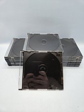 CD JEWEL CASES • Stack of 25 NEW Slim Black Clear Compact Disc Game Holders Snap picture