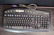 Microsoft Multimedia Keyboard 1.0A KB-0168 PC Computer Black - **PS/2 Port** 🟢 picture